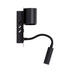 GLOBOSTAR® IBIS 61367 Μοντέρνο Φωτιστικό Τοίχου - Απλίκα Ξενοδοχείου Reading Light με Φορτιστή USB 3A LED 10W 1100lm 36° & 360° AC 220-240V IP20 Φυσικό Λευκό 4500K - Bridgelux COB Chip & TÜV SÜD Driver - Μαύρο Ματ - Μ10 x Π6.1 x Υ18cm - 3 Χρόνια Εγγύηση