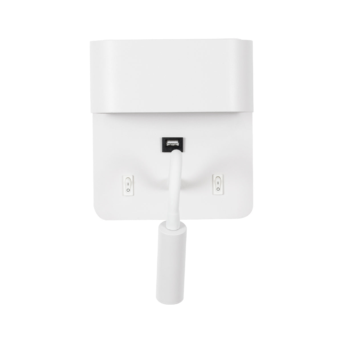GloboStar® IBIS 61368 Μοντέρνο Φωτιστικό Τοίχου - Απλίκα Ξενοδοχείου Bed Side LED 10W 1100lm 36° & 360° AC 220-240V - Reading Light & Up/Down Light - Φορτιστής USB 3A - Μ10 x Π6.1 x Υ18cm - Φυσικό Λευκό 4500K - Λευκό - ledmania.gr