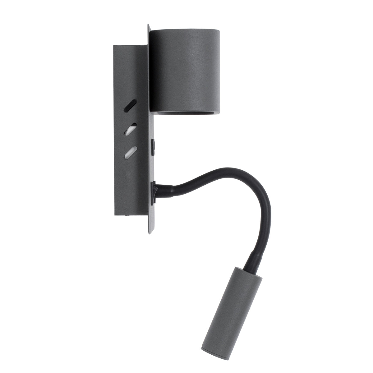 GLOBOSTAR® IBIS 61369 Μοντέρνο Φωτιστικό Τοίχου - Απλίκα Ξενοδοχείου Reading Light με Φορτιστή USB 3A LED 10W 1100lm 36° & 360° AC 220-240V IP20 Φυσικό Λευκό 4500K - Bridgelux COB Chip & TÜV SÜD Driver - Γκρι Ανθρακί Ματ - Μ10 x Π6.1 x Υ18cm - 3 Χρόνια... - ledmania.gr