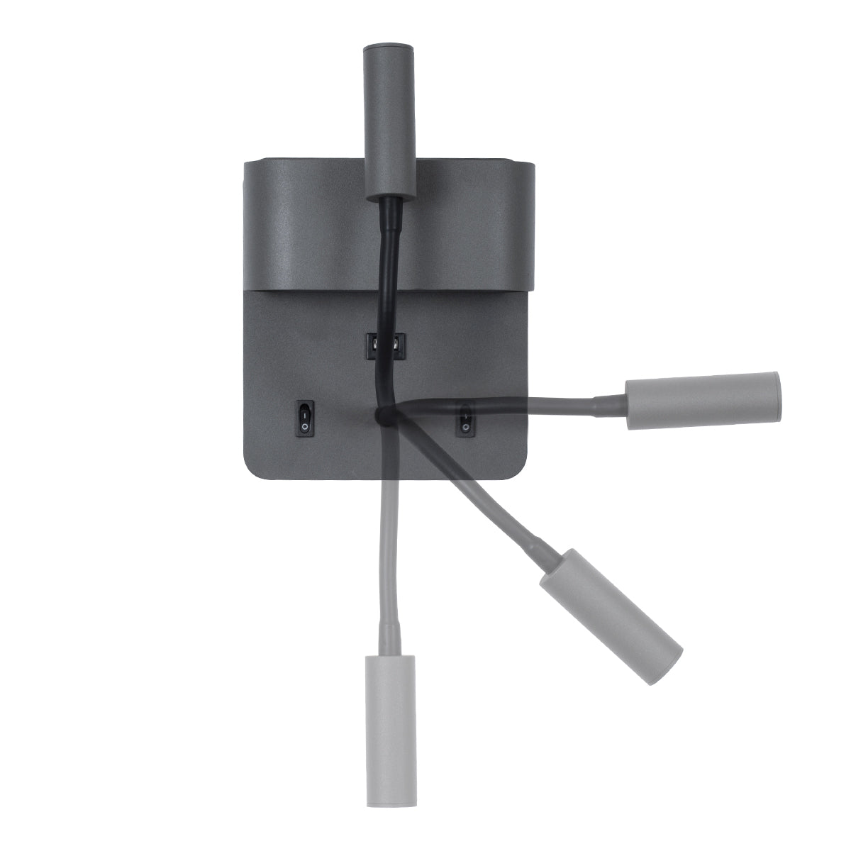 GLOBOSTAR® IBIS 61369 Μοντέρνο Φωτιστικό Τοίχου - Απλίκα Ξενοδοχείου Reading Light με Φορτιστή USB 3A LED 10W 1100lm 36° & 360° AC 220-240V IP20 Φυσικό Λευκό 4500K - Bridgelux COB Chip & TÜV SÜD Driver - Γκρι Ανθρακί Ματ - Μ10 x Π6.1 x Υ18cm - 3 Χρόνια... - ledmania.gr