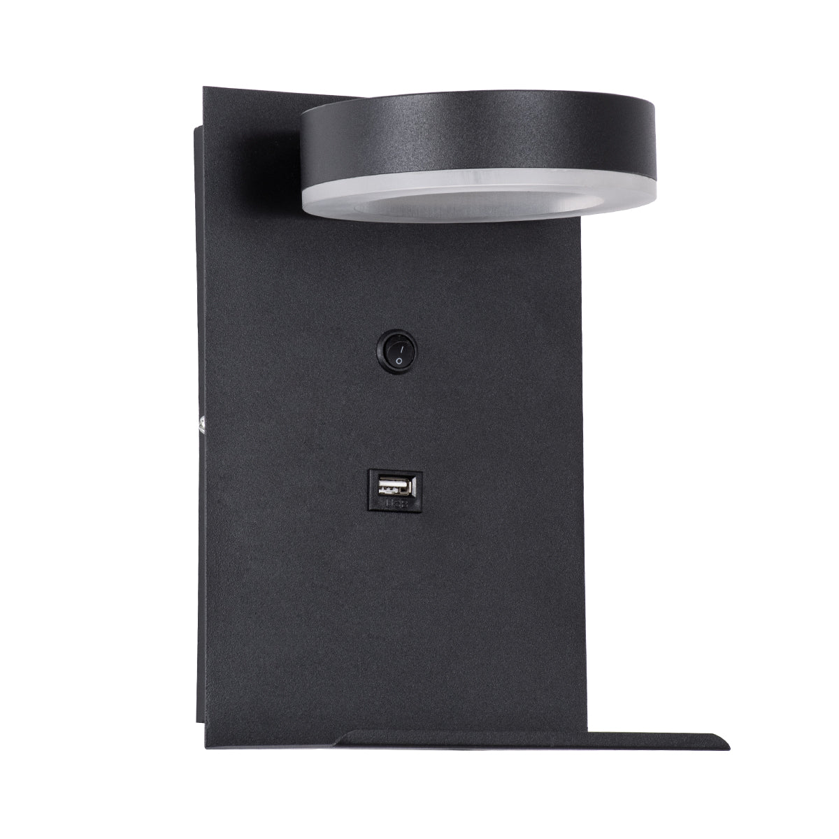 GloboStar® CROWN 61370 Μοντέρνο Φωτιστικό Τοίχου - Απλίκα Ξενοδοχείου Bed Side LED 5W 550lm 120° AC 220-240V - Reading Light - Φορτιστής USB 3A - Μ15 x Π15 x Υ23cm - Φυσικό Λευκό 4500K - Μαύρο - ledmania.gr