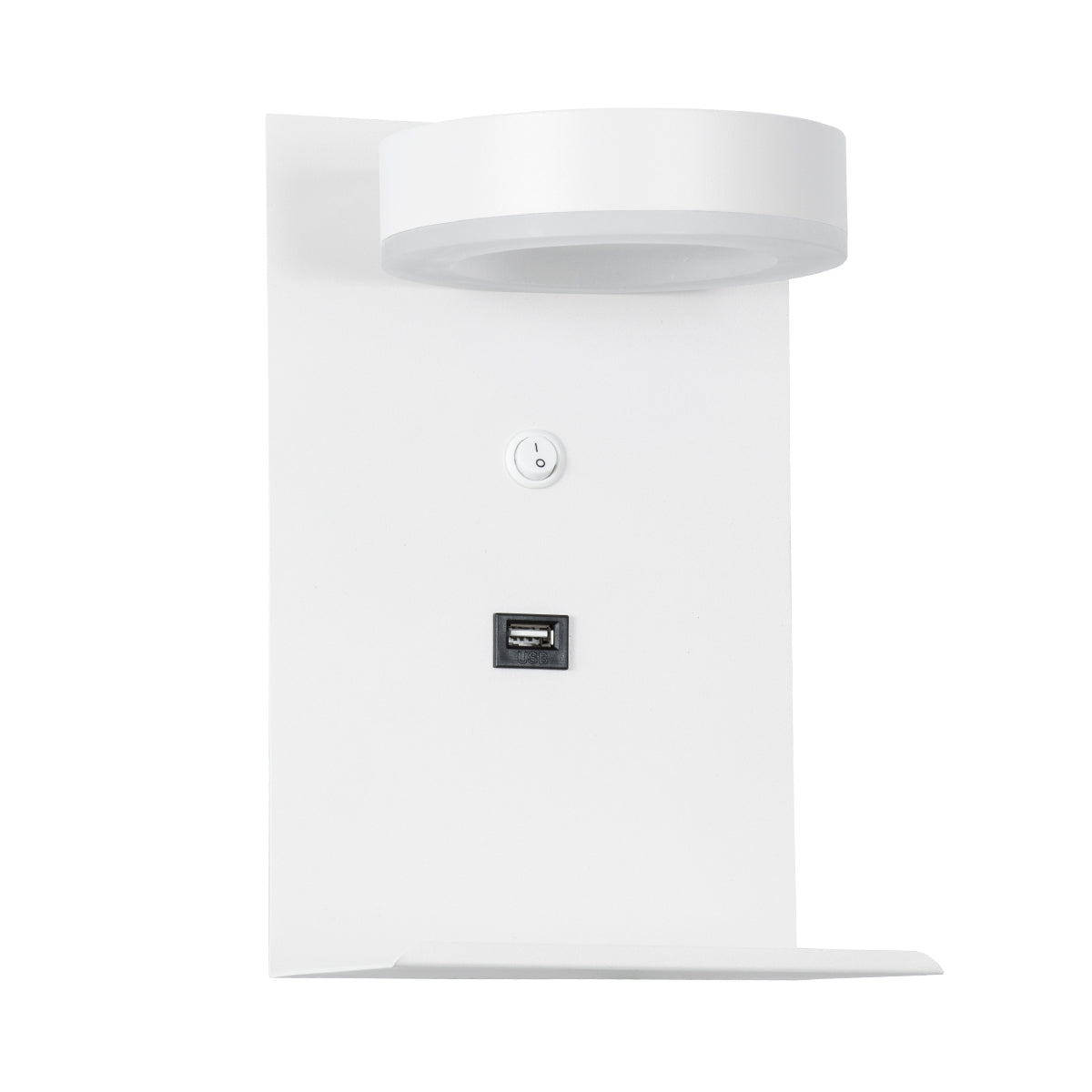 GloboStar® CROWN 61371 Μοντέρνο Φωτιστικό Τοίχου - Απλίκα Ξενοδοχείου Bed Side LED 5W 550lm 120° AC 220-240V - Reading Light - Φορτιστής USB 3A - Μ15 x Π15 x Υ23cm - Φυσικό Λευκό 4500K - Λευκό - ledmania.gr