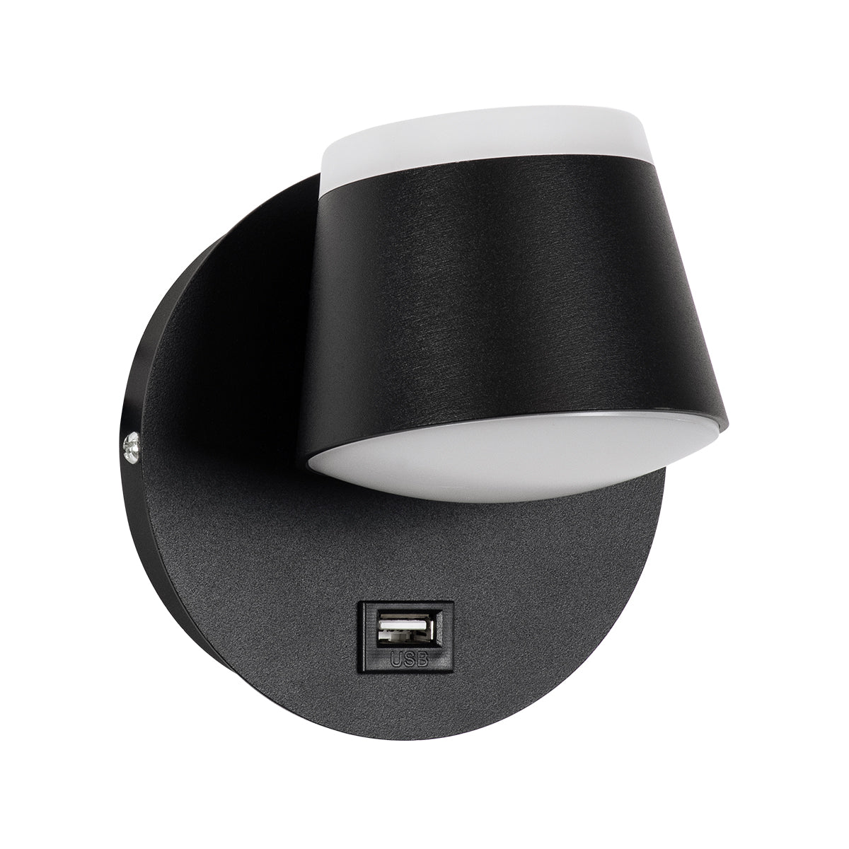 GLOBOSTAR® REGENCY 61373 Μοντέρνο Φωτιστικό Τοίχου - Απλίκα Ξενοδοχείου Reading Light με Φορτιστή USB 3A LED 8W 920lm 120° AC 220-240V IP20 Φυσικό Λευκό 4500K - Bridgelux SMD Chip & TÜV SÜD Driver - Μαύρο Ματ - Μ12 x Π12 x Υ13cm - 3 Χρόνια Εγγύηση - ledmania.gr