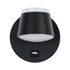 GLOBOSTAR® REGENCY 61373 Μοντέρνο Φωτιστικό Τοίχου - Απλίκα Ξενοδοχείου Reading Light με Φορτιστή USB 3A LED 8W 920lm 120° AC 220-240V IP20 Φυσικό Λευκό 4500K - Bridgelux SMD Chip & TÜV SÜD Driver - Μαύρο Ματ - Μ12 x Π12 x Υ13cm - 3 Χρόνια Εγγύηση - ledmania.gr