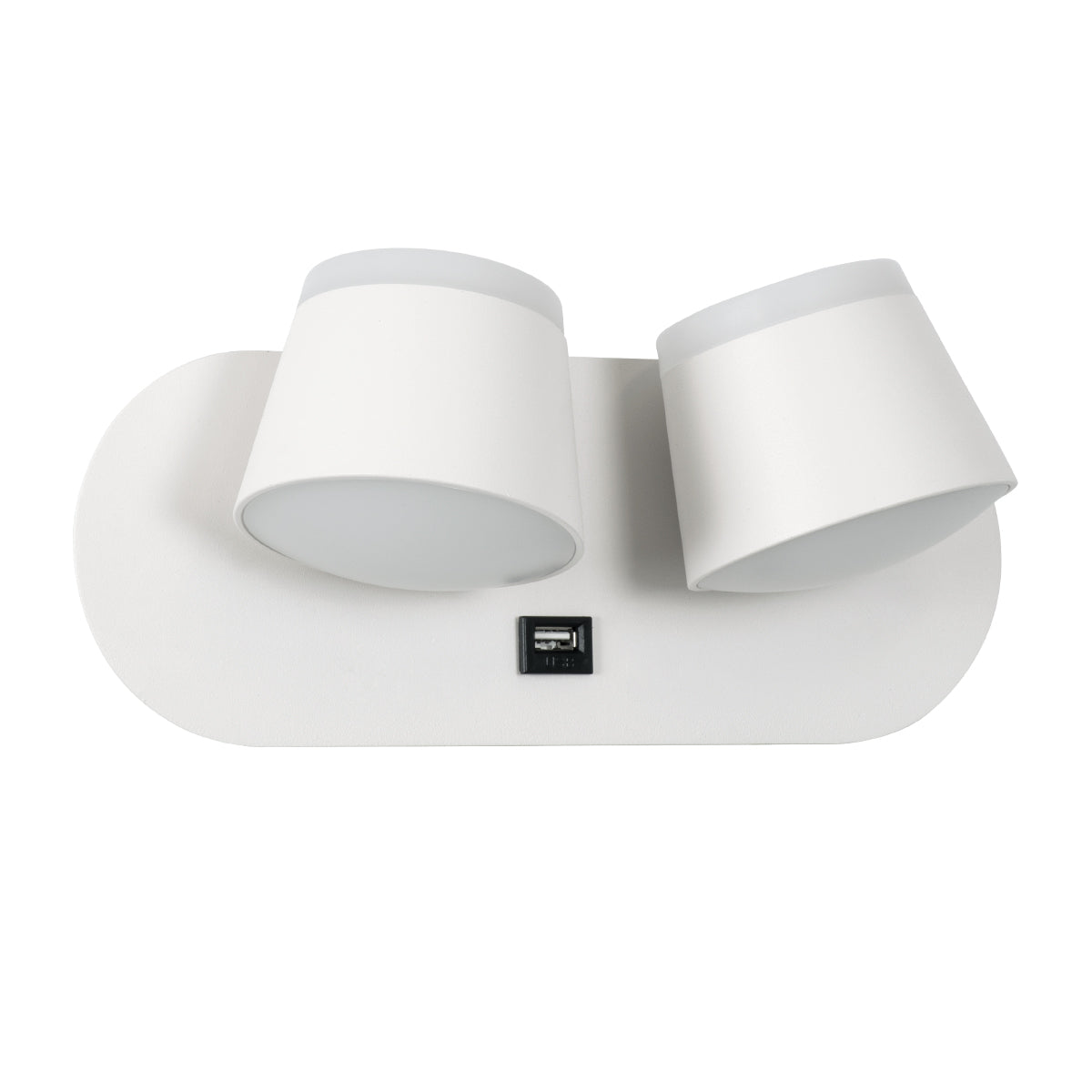 GloboStar® REGENCY 61377 Μοντέρνο Φωτιστικό Τοίχου - Απλίκα Ξενοδοχείου Bed Side LED 16W 1840lm 120° AC 220-240V - Reading Up/Down Light - Φορτιστής USB 3A - Μ16.5 x Π12 x Υ10cm - Φυσικό Λευκό 4500K - Λευκό - ledmania.gr