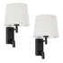GloboStar® ROULETTE-R 61379 Μοντέρνο Φωτιστικό Τοίχου - Απλίκα Ξενοδοχείου Bed Side LED 3W 360lm & 1 x E27 36° & 360° AC 220-240V - Reading Up/Down Light - Φορτιστής USB 3A - Μ22 x Π23.5 x Υ37cm - Φυσικό Λευκό 4500K - Μαύρο με Μπεζ Καπέλο - Σετ 2 Τεμαχίων - ledmania.gr