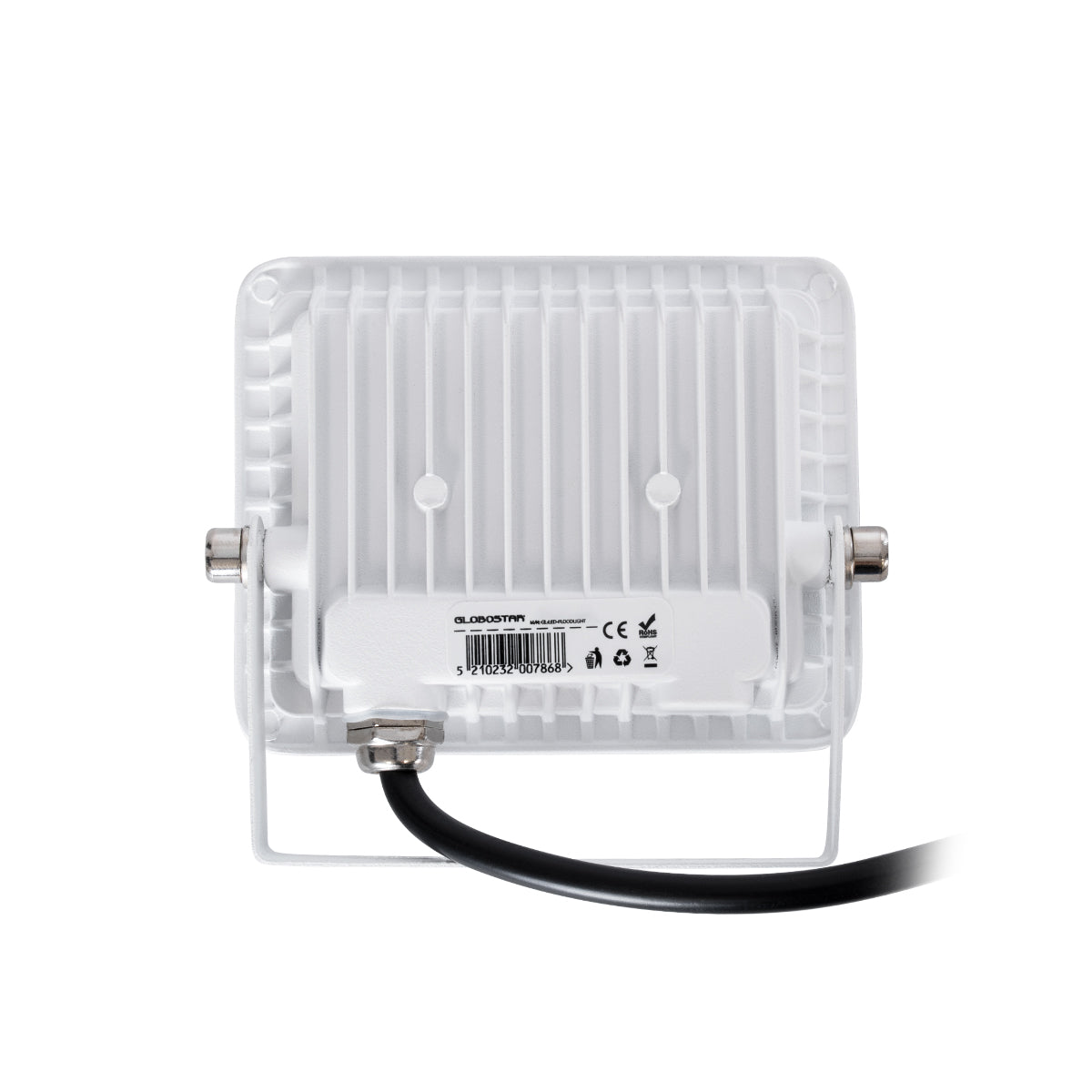 GLOBOSTAR® ATLAS 61406 Προβολέας LED 10W 1150lm 120° AC 220-240V Αδιάβροχο IP67 Θερμό Λευκό 2700K - Lumileds SMD Chip - TÜV Rheinland Certified - Λευκό Ματ - Μ10 x Π2 x Υ8cm - 5 Χρόνια Εγγύηση