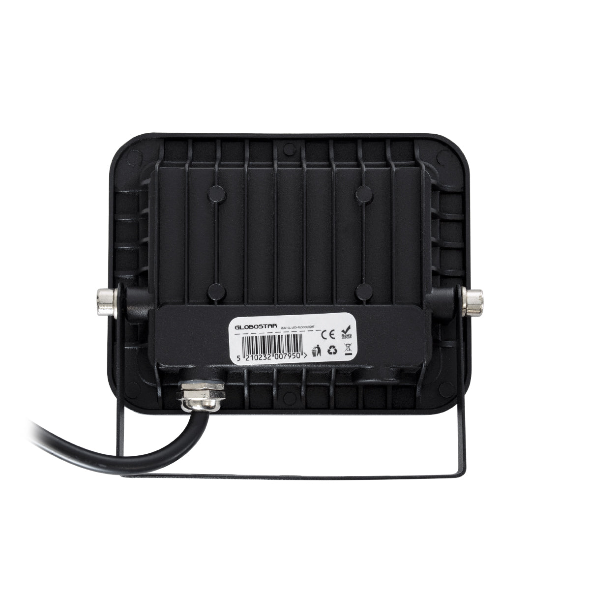 GLOBOSTAR® ATLAS 61412 Προβολέας LED 20W 2300lm 120° AC 220-240V Αδιάβροχο IP67 Θερμό Λευκό Ματ 2700K - Lumileds SMD Chip - TÜV Rheinland Certified - Μαύρο Ματ - Μ12 x Π2.5 x Υ9.5cm - 5 Χρόνια Εγγύηση