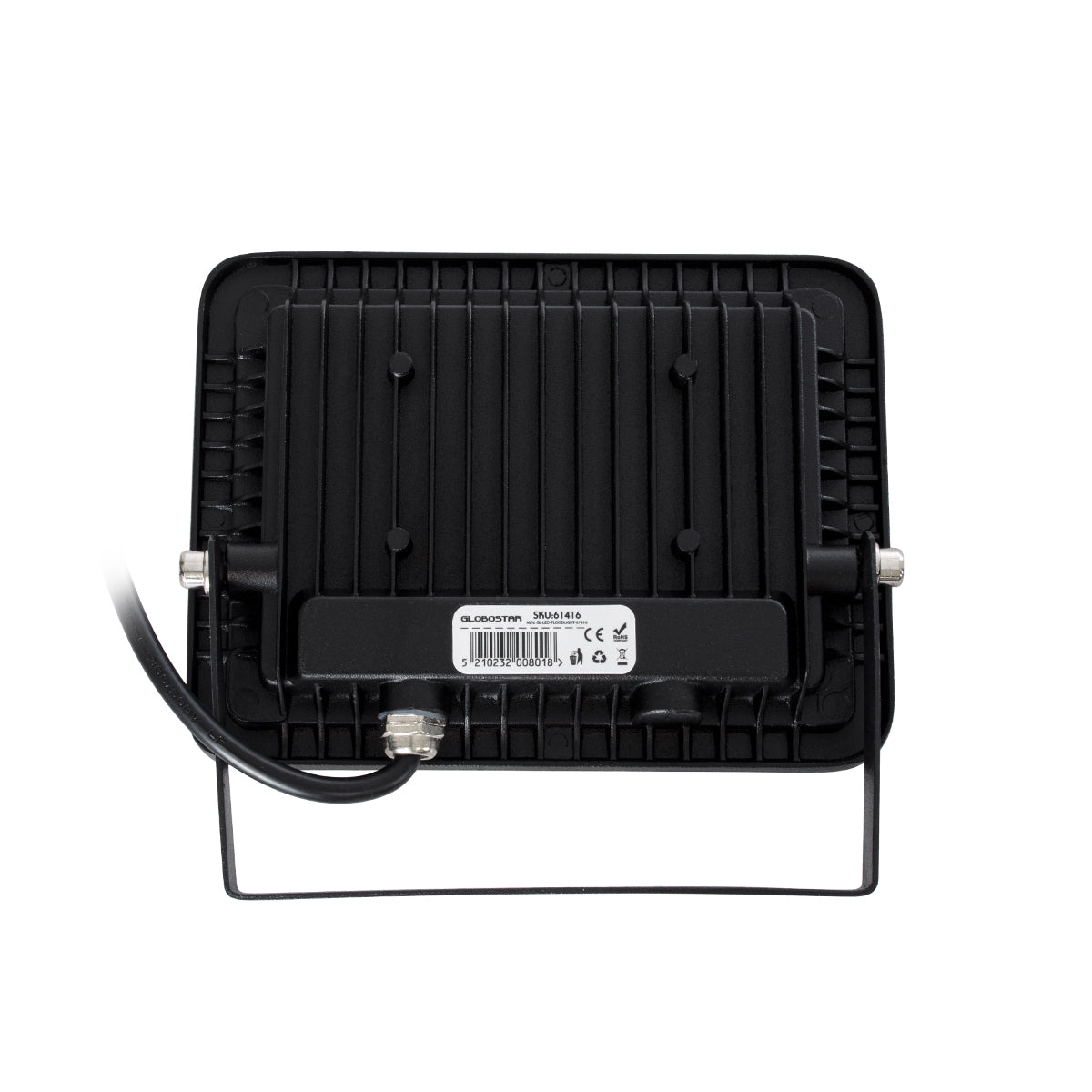 GLOBOSTAR® ATLAS 61418 Προβολέας LED 30W 3450lm 120° AC 220-240V Αδιάβροχο IP67 Θερμό Λευκό 2700K - Lumileds SMD Chip - TÜV Rheinland Certified - Μαύρο Ματ - Μ16 x Π2.5 x Υ12.5cm - 5 Χρόνια Εγγύηση
