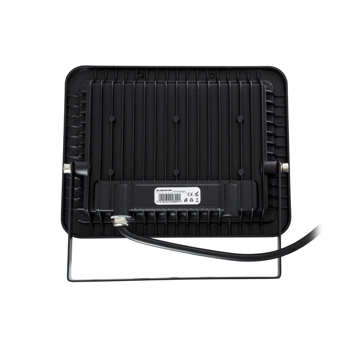 GLOBOSTAR® ATLAS 61422 Προβολέας LED 50W 6250lm 120° AC 220-240V Αδιάβροχο IP67 Ψυχρό Λευκό 6000K - Lumileds SMD Chip - TÜV Rheinland Certified - Μαύρο Ματ - Μ21 x Π3.5 x Υ16cm - 5 Χρόνια Εγγύηση