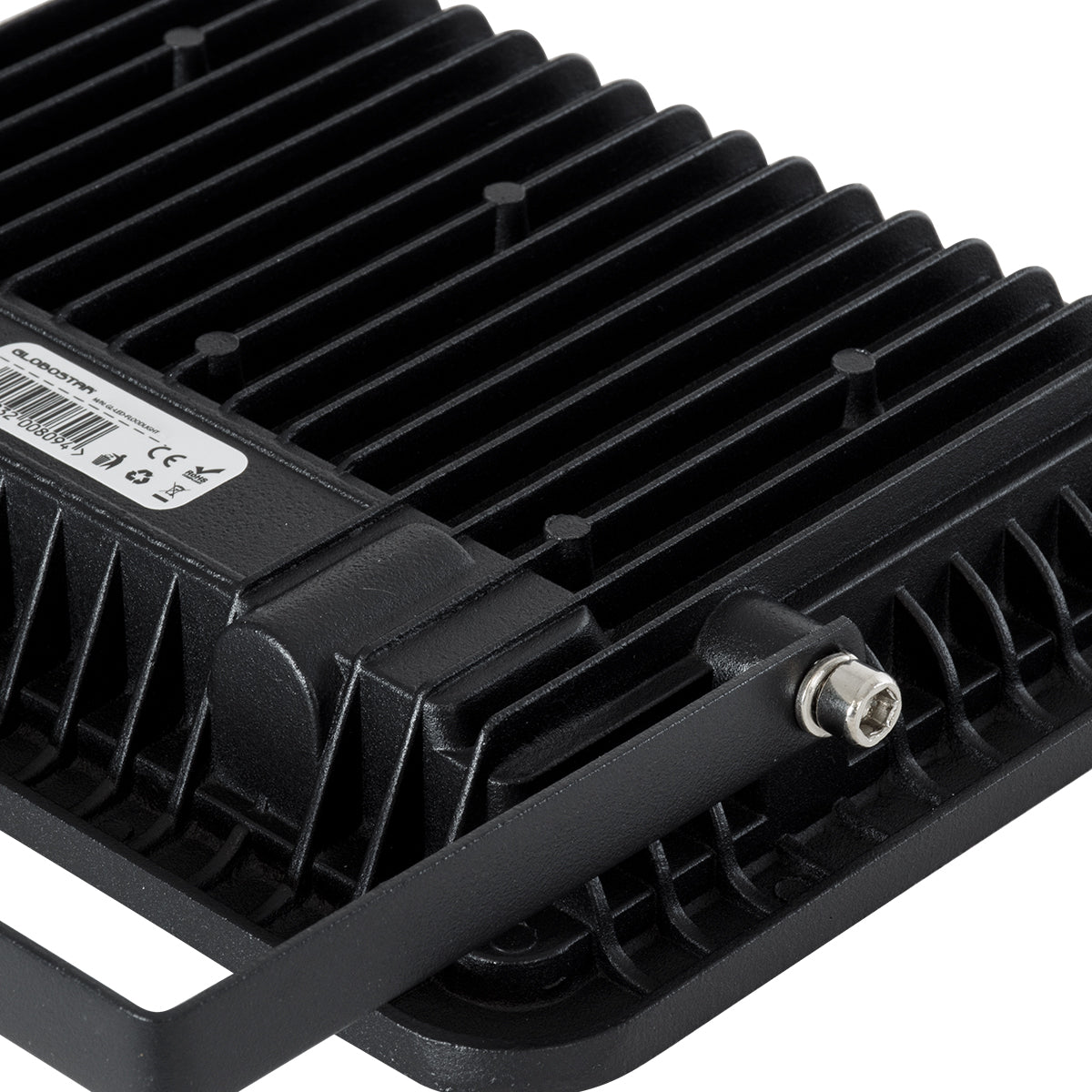 GLOBOSTAR® ATLAS 61423 Προβολέας LED 50W 6000lm 120° AC 220-240V Αδιάβροχο IP67 Φυσικό Λευκό 4500K - Lumileds SMD Chip - TÜV Rheinland Certified - Μαύρο Ματ - Μ21 x Π3.5 x Υ16cm - 5 Χρόνια Εγγύηση