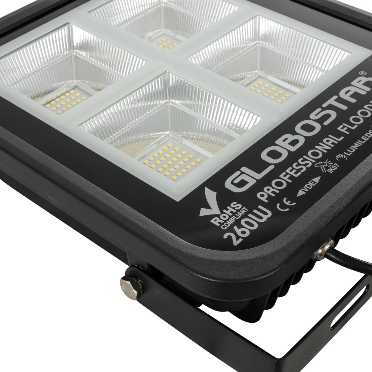 GLOBOSTAR® TITAN 61434 Προβολέας για Γήπεδα Tennis & Ποδοσφαίρου 5x5 LED 260W 32500lm 60°x90° AC 220-240V Αδιάβροχο IP67 Φυσικό Λευκό 5000K - Lumileds SMD Chip - TÜV Rheinland Certified - Μαύρο Ματ - Μ30 x Π8 x Υ28cm - 5 Χρόνια Εγγύηση - ledmania.gr