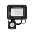 GLOBOSTAR® AURORA 64137 Προβολέας με Ανιχνευτή PIR / Αισθητήρα Κίνησης LED 20W 2500lm 120° AC 220-240V Αδιάβροχο IP67 Ψυχρό Λευκό 6000K - Lumileds SMD Chip - TÜV Rheinland Certified - Μαύρο Ματ - Μ12 x Π5 x Υ14.5cm - 3 Χρόνια Εγγύηση
