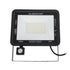 GLOBOSTAR® AURORA 61443 Προβολέας με Ανιχνευτή PIR / Αισθητήρα Κίνησης LED 100W 12500lm 120° AC 220-240V Αδιάβροχο IP67 Ψυχρό Λευκό 6000K - Lumileds SMD Chip - TÜV Rheinland Certified - Μαύρο Ματ - Μ25 x Π6.5 x Υ27.5cm - 3 Χρόνια Εγγύηση