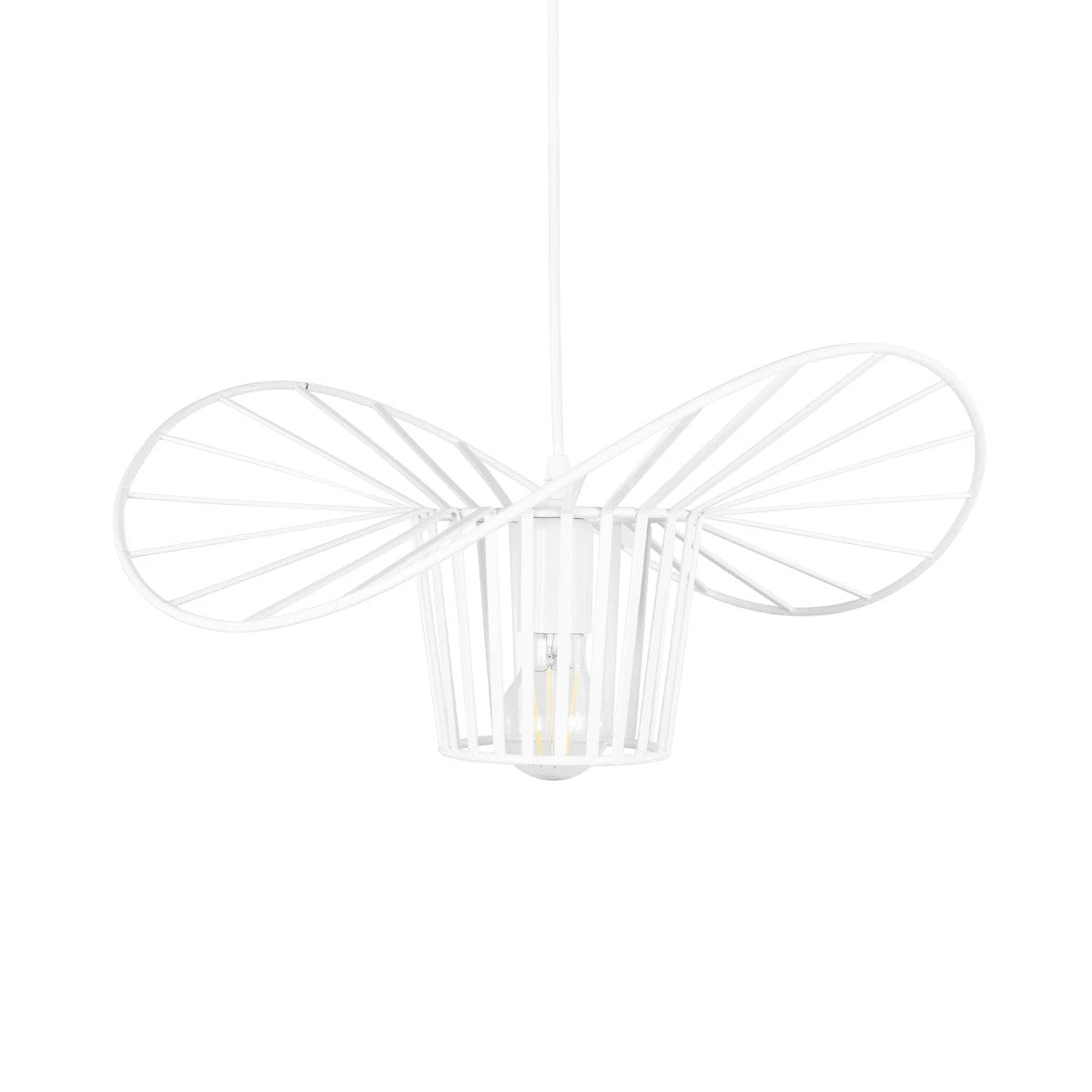 GloboStar® WIDOW 61463 Μοντέρνο Κρεμαστό Φωτιστικό Πλέγμα Μονόφωτο 1 x E27 IP20 Λευκό Σχοινί με Λευκό Σύρμα - Μ42 x Π42 x Υ20.5cm - ledmania.gr