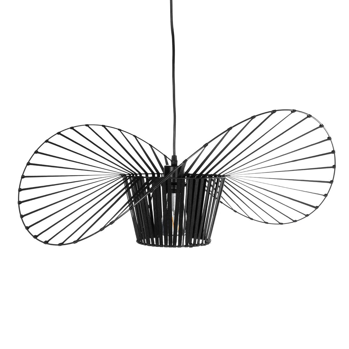 GloboStar® WIDOW 61464 Μοντέρνο Κρεμαστό Φωτιστικό Πλέγμα Μονόφωτο 1 x E27 IP20 Μαύρο Σχοινί με Μαύρο Σύρμα - Μ65 x Π65 x Υ25cm - ledmania.gr