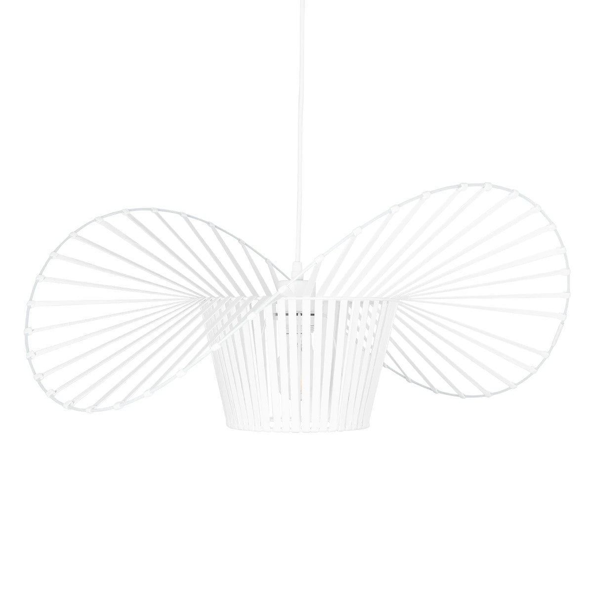 GloboStar® WIDOW 61465 Μοντέρνο Κρεμαστό Φωτιστικό Πλέγμα Μονόφωτο 1 x E27 IP20 Λευκό Σχοινί με Λευκό Σύρμα - Μ65 x Π65 x Υ25cm - ledmania.gr