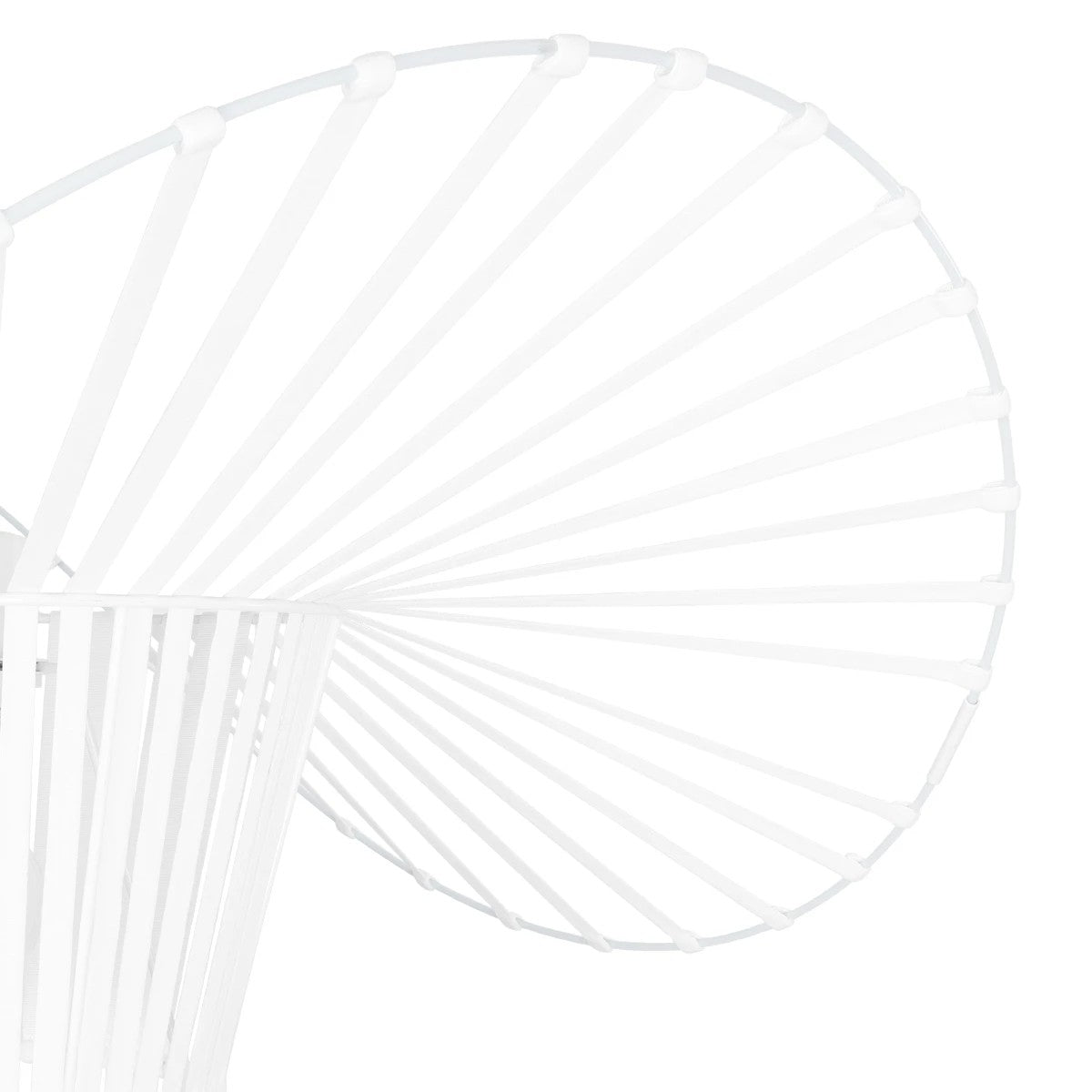 GloboStar® WIDOW 61465 Μοντέρνο Κρεμαστό Φωτιστικό Πλέγμα Μονόφωτο 1 x E27 IP20 Λευκό Σχοινί με Λευκό Σύρμα - Μ65 x Π65 x Υ25cm - ledmania.gr