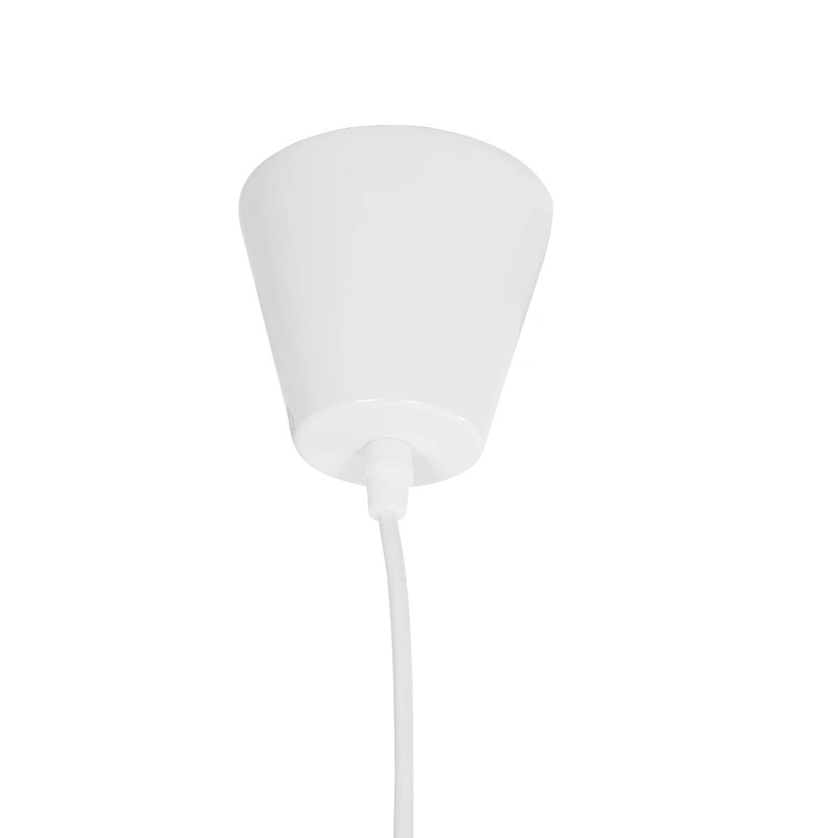 GloboStar® WIDOW 61465 Μοντέρνο Κρεμαστό Φωτιστικό Πλέγμα Μονόφωτο 1 x E27 IP20 Λευκό Σχοινί με Λευκό Σύρμα - Μ65 x Π65 x Υ25cm - ledmania.gr