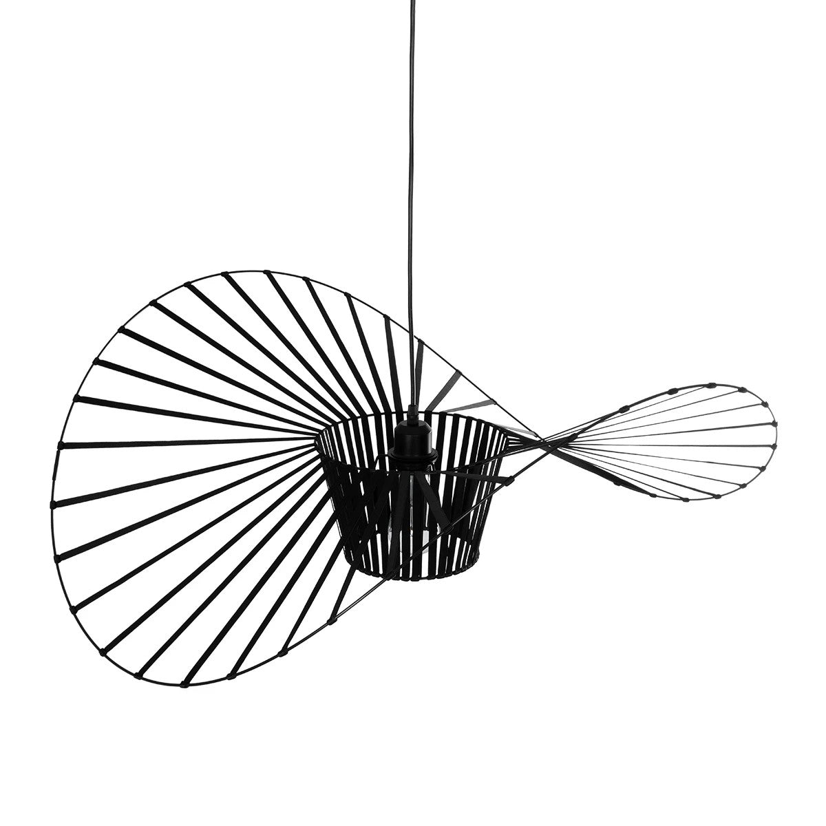 GloboStar® WIDOW 61466 Μοντέρνο Κρεμαστό Φωτιστικό Πλέγμα Μονόφωτο 1 x E27 IP20 Μαύρο Σχοινί με Μαύρο Σύρμα - Μ80 x Π80 x Υ30cm - ledmania.gr