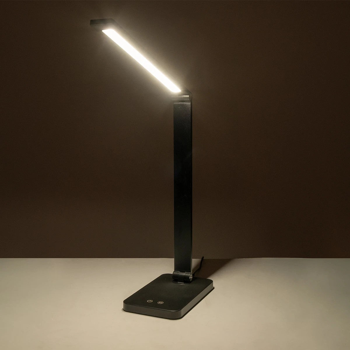 GLOBOSTAR® TEBLA 60481 Μοντέρνο Επιτραπέζιο Φωτιστικό Γραφείου LED 5W 500lm 120° AC 220-240V IP20 Ρυθμιζόμενο Λευκό CCT με Αφή 2700K/4500K/6000K Dimmable - Bridgelux SMD Chip - Μαύρο - Μ11 x Π31 x Υ52cm - 2 Χρόνια Εγγύηση - ledmania.gr