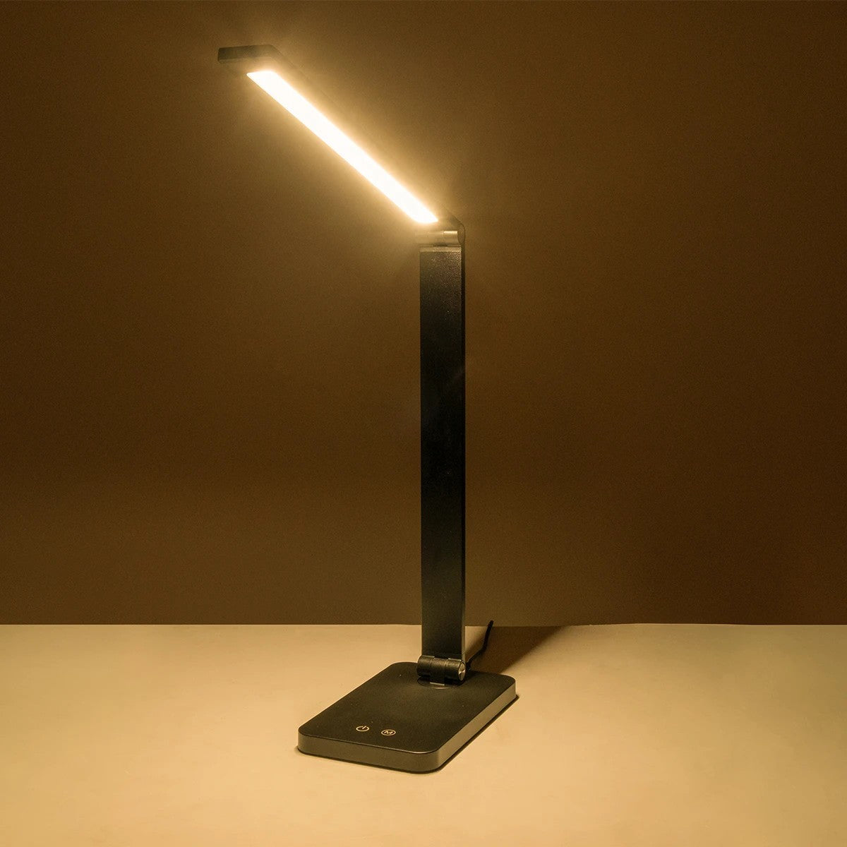GLOBOSTAR® TEBLA 60481 Μοντέρνο Επιτραπέζιο Φωτιστικό Γραφείου LED 5W 500lm 120° AC 220-240V IP20 Ρυθμιζόμενο Λευκό CCT με Αφή 2700K/4500K/6000K Dimmable - Bridgelux SMD Chip - Μαύρο - Μ11 x Π31 x Υ52cm - 2 Χρόνια Εγγύηση - ledmania.gr