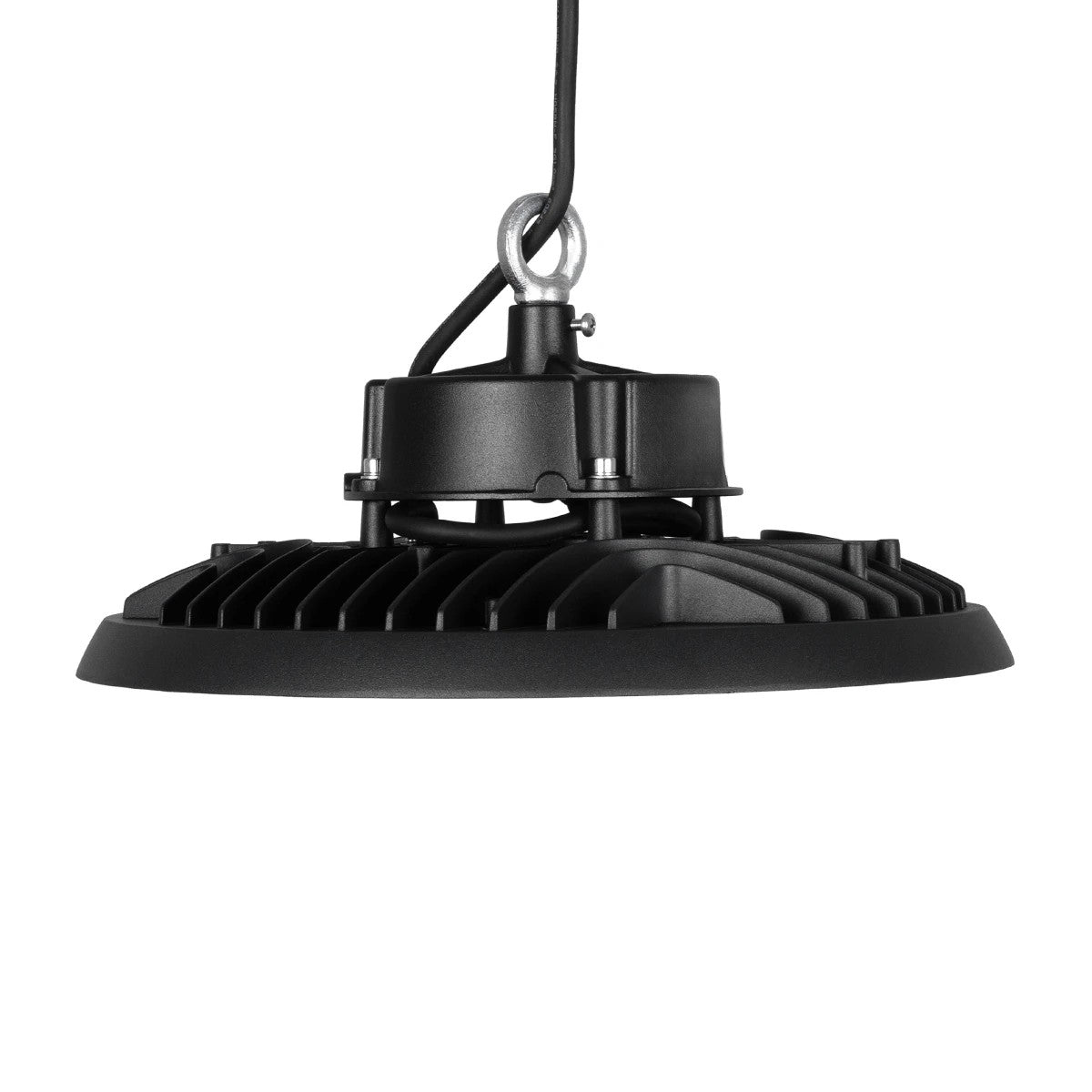 GLOBOSTAR® INDUSTRY 61502 Βιομηχανικό Φωτιστικό Καμπάνα High Bay UFO LED 200W 30000lm SDCM<5 90° AC 85-265V Αδιάβροχο IP65 IK08 Φυσικό Λευκό 5000K - 338 x Sanan Opto SMD Chip & TÜV SÜD Driver - Μαύρο Χυτό Αλουμίνιο - Μ30 x Π30 x Υ16cm - 5 Χρόνια Εγγύηση