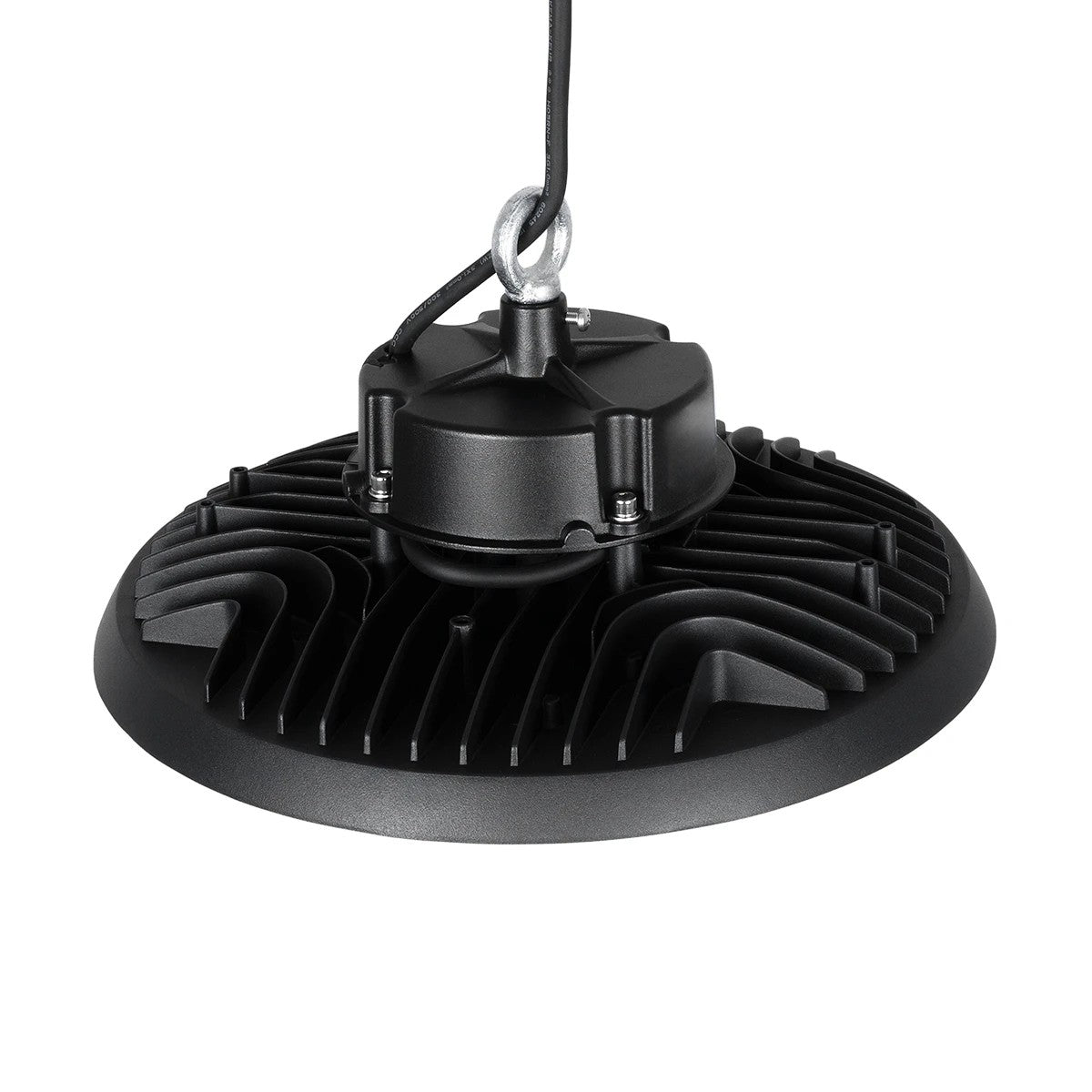 GLOBOSTAR® INDUSTRY 61502 Βιομηχανικό Φωτιστικό Καμπάνα High Bay UFO LED 200W 30000lm SDCM<5 90° AC 85-265V Αδιάβροχο IP65 IK08 Φυσικό Λευκό 5000K - 338 x Sanan Opto SMD Chip & TÜV SÜD Driver - Μαύρο Χυτό Αλουμίνιο - Μ30 x Π30 x Υ16cm - 5 Χρόνια Εγγύηση