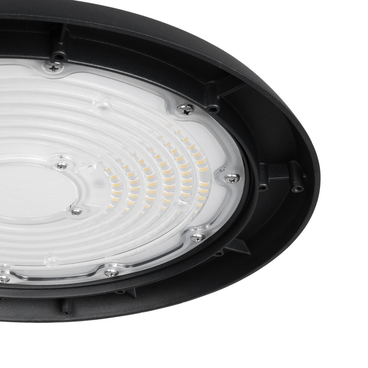 GLOBOSTAR® INDUSTRY 61502 Βιομηχανικό Φωτιστικό Καμπάνα High Bay UFO LED 200W 30000lm SDCM<5 90° AC 85-265V Αδιάβροχο IP65 IK08 Φυσικό Λευκό 5000K - 338 x Sanan Opto SMD Chip & TÜV SÜD Driver - Μαύρο Χυτό Αλουμίνιο - Μ30 x Π30 x Υ16cm - 5 Χρόνια Εγγύηση