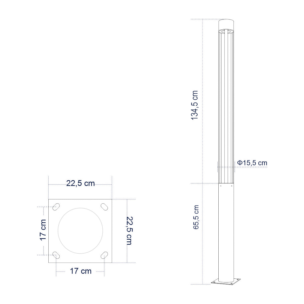 GloboStar® CANCUN 61509 Urban Light Φωτιστικό Πάρκου - Πλατείας - Κήπου Ύψους 2 μέτρων LED 40W 5440lm 60° AC100-240VAC IP67 IK09 - D15.5 x H200cm - Anthracite Grey - Φυσικό Λευκό 4000K - LUMILEDS - MEAN WELL DRIVER - 5 Years Warranty - ledmania.gr
