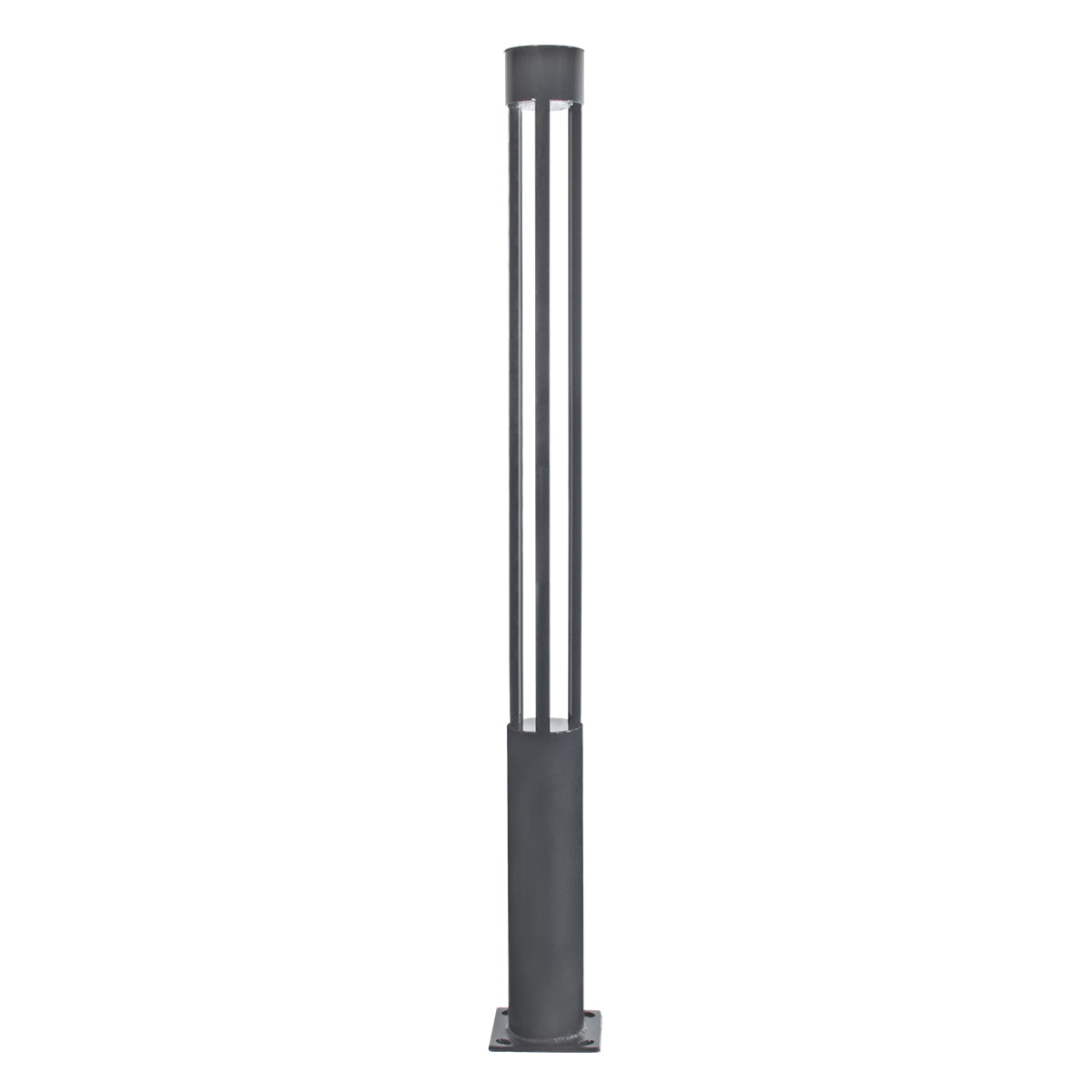 GloboStar® CANCUN 61509 Urban Light Φωτιστικό Πάρκου - Πλατείας - Κήπου Ύψους 2 μέτρων LED 40W 5440lm 60° AC100-240VAC IP67 IK09 - D15.5 x H200cm - Anthracite Grey - Φυσικό Λευκό 4000K - LUMILEDS - MEAN WELL DRIVER - 5 Years Warranty - ledmania.gr
