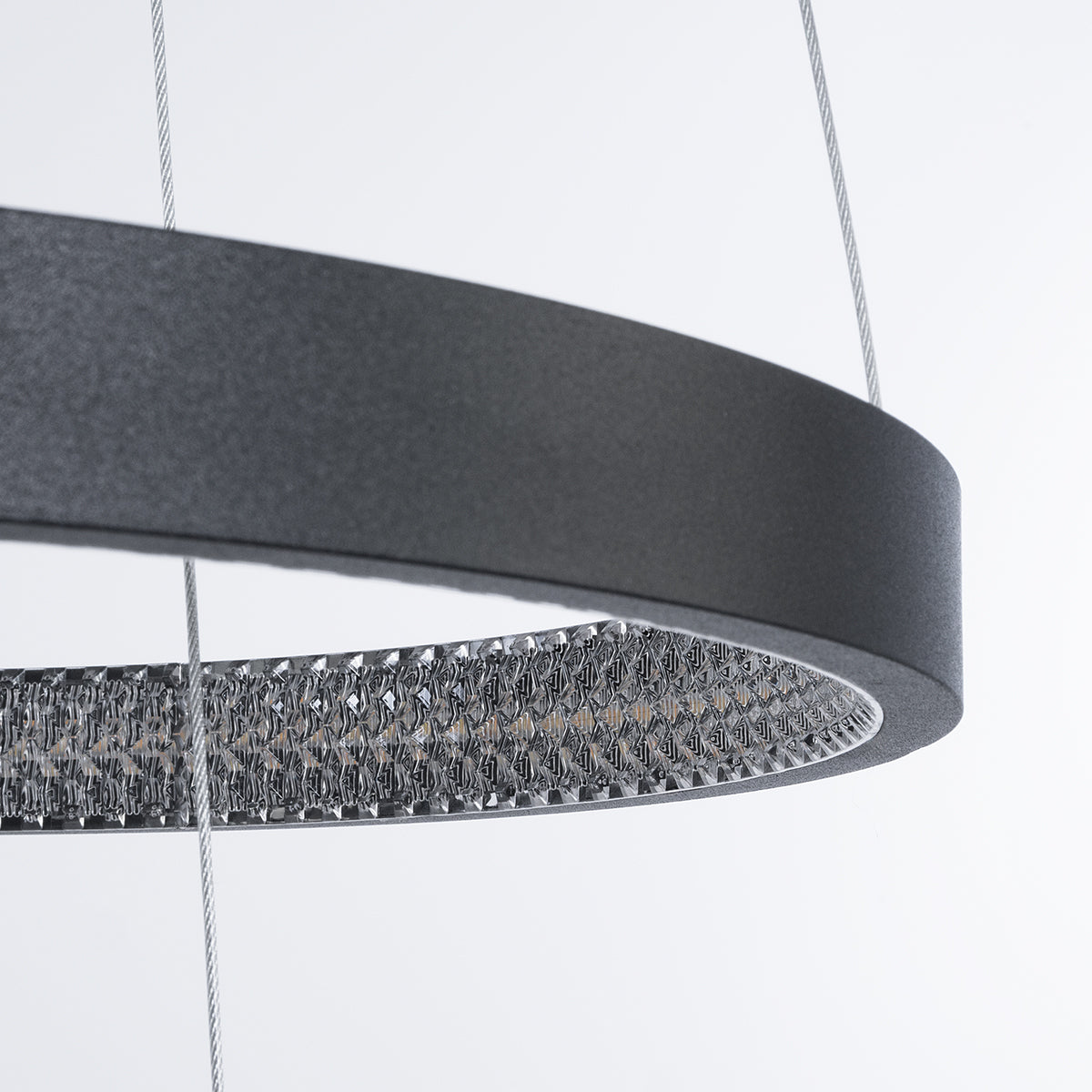 GloboStar® DIAMOND TRIO 61523 Κρεμαστό Φωτιστικό Δαχτυλίδι-Κύκλος LED CCT 100W 11200lm 360° AC 220-240V - Εναλλαγή Φωτισμού μέσω Τηλεχειριστηρίου All In One Ψυχρό 6000k+Φυσικό 4500k+Θερμό 2700k Dimmable Φ25+40+60cm - Μαυρο - 3 Χρόνια Εγγύηση - ledmania.gr