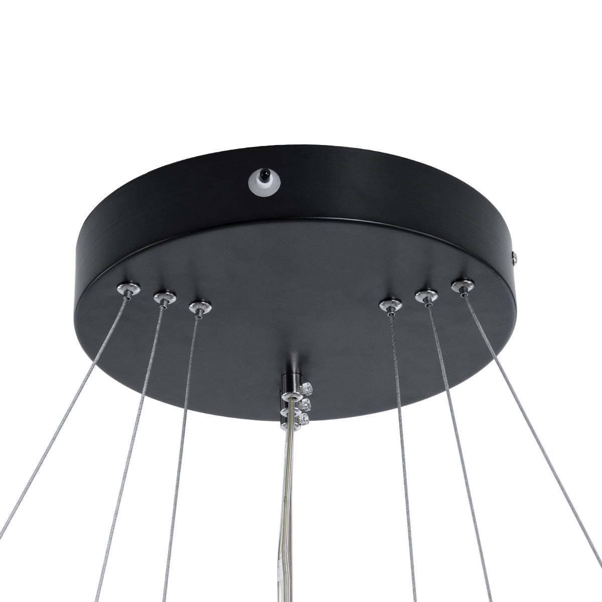 GloboStar® DIAMOND TRIO 61523 Κρεμαστό Φωτιστικό Δαχτυλίδι-Κύκλος LED CCT 100W 11200lm 360° AC 220-240V - Εναλλαγή Φωτισμού μέσω Τηλεχειριστηρίου All In One Ψυχρό 6000k+Φυσικό 4500k+Θερμό 2700k Dimmable Φ25+40+60cm - Μαυρο - 3 Χρόνια Εγγύηση - ledmania.gr