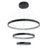 GloboStar® DIAMOND TRIO 61523-DECO Κρεμαστό Φωτιστικό Δαχτυλίδι-Κύκλος LED CCT 100W 11200lm 360° AC 220-240V - Εναλλαγή Φωτισμού μέσω Τηλεχειριστηρίου All In One Ψυχρό 6000k+Φυσικό 4500k+Θερμό 2700k Dimmable Φ25+40+60cm - Μαυρο - 3 Χρόνια Εγγύηση - ledmania.gr