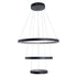 GloboStar® DIAMOND TRIO 61523-DECO Κρεμαστό Φωτιστικό Δαχτυλίδι-Κύκλος LED CCT 100W 11200lm 360° AC 220-240V - Εναλλαγή Φωτισμού μέσω Τηλεχειριστηρίου All In One Ψυχρό 6000k+Φυσικό 4500k+Θερμό 2700k Dimmable Φ25+40+60cm - Μαυρο - 3 Χρόνια Εγγύηση - ledmania.gr