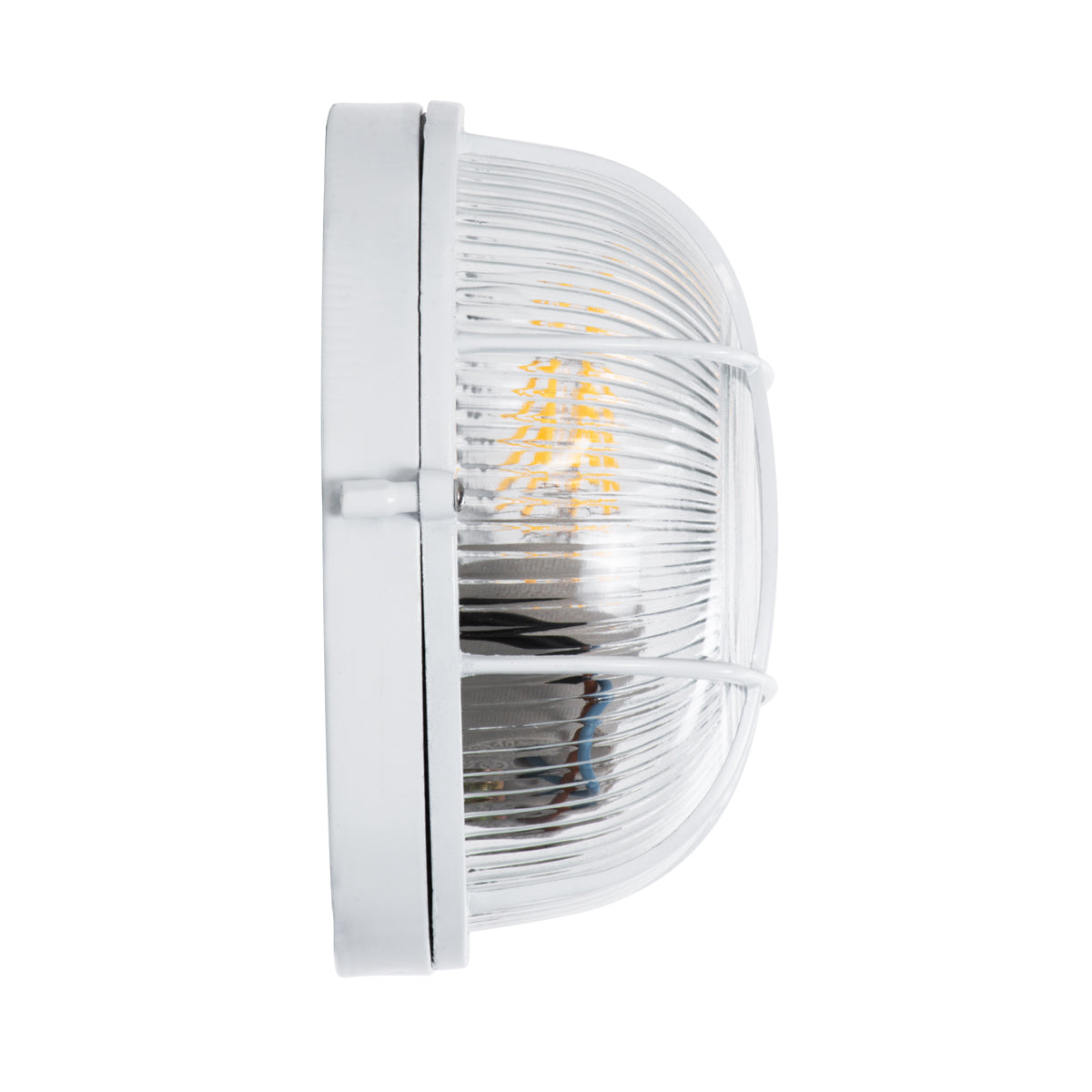 GLOBOSTAR® BOATLIGHT 61585 Vintage Φωτιστικό Καραβοχελώνα Τοίχου & Οροφής με Ντουί 1 x E27 AC 220-240V Αδιάβροχο IP65 - Λευκό Ματ - Μ17.5 x Π17.5 x Υ9cm - ledmania.gr