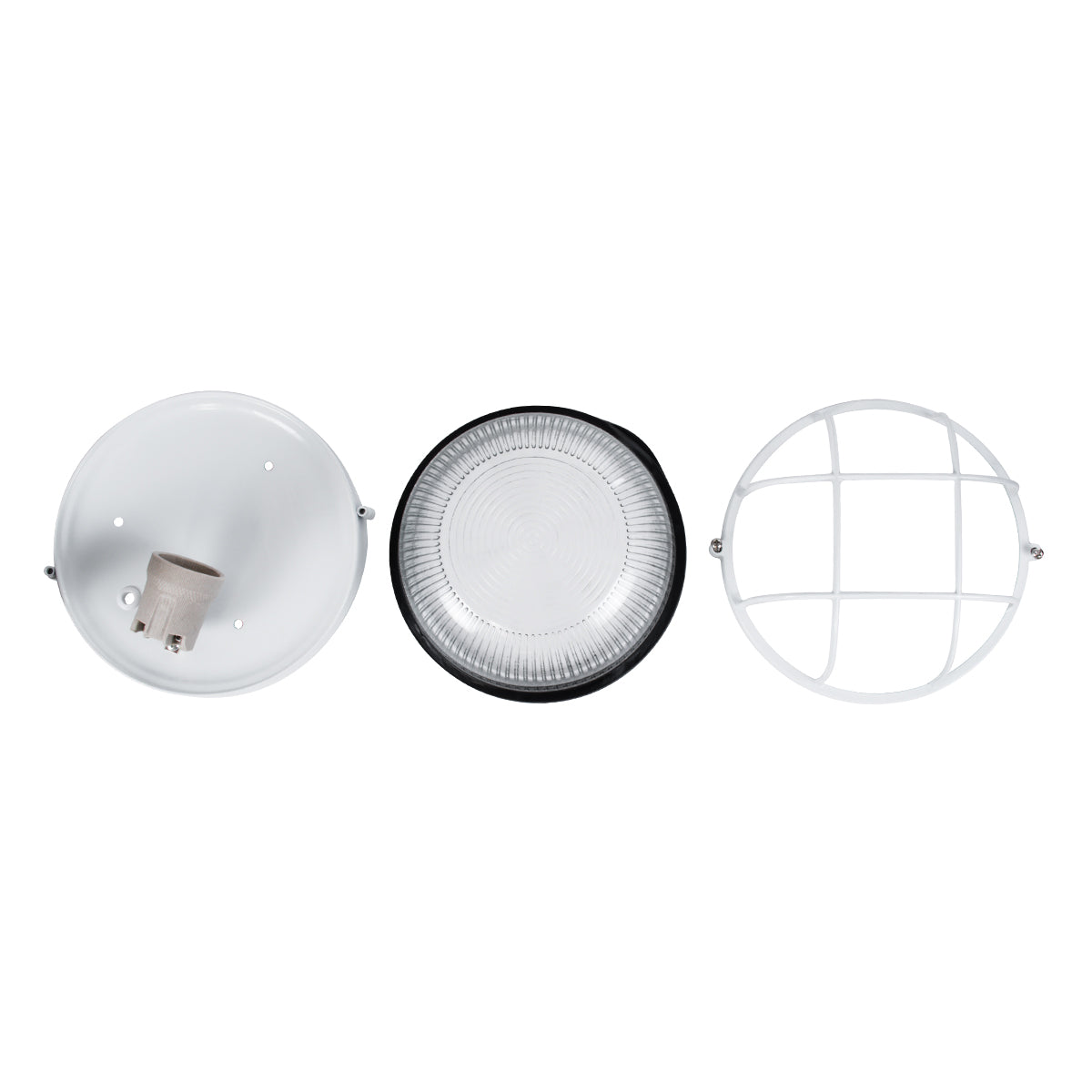 GLOBOSTAR® BOATLIGHT 61585 Vintage Φωτιστικό Καραβοχελώνα Τοίχου & Οροφής με Ντουί 1 x E27 AC 220-240V Αδιάβροχο IP65 - Λευκό Ματ - Μ17.5 x Π17.5 x Υ9cm - ledmania.gr