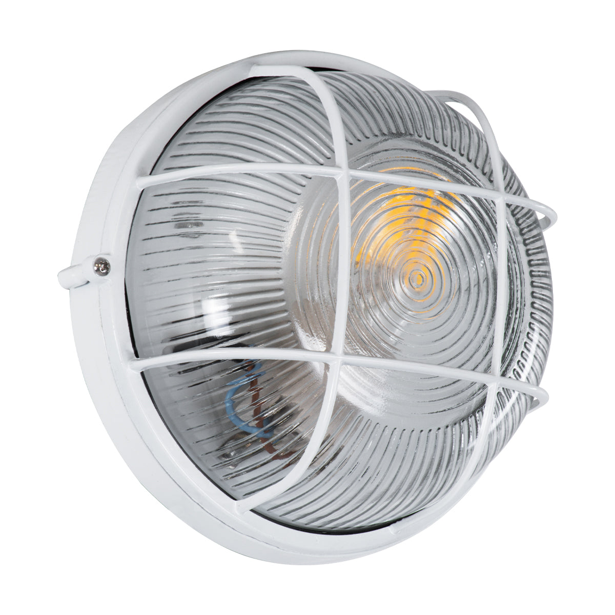 GLOBOSTAR® BOATLIGHT 61585 Vintage Φωτιστικό Καραβοχελώνα Τοίχου & Οροφής με Ντουί 1 x E27 AC 220-240V Αδιάβροχο IP65 - Λευκό Ματ - Μ17.5 x Π17.5 x Υ9cm - ledmania.gr