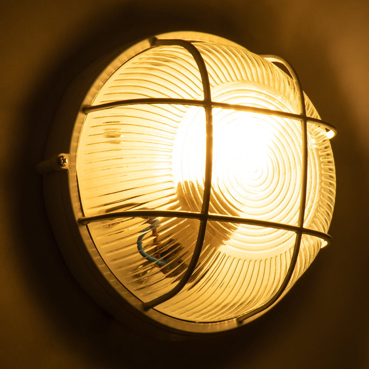GLOBOSTAR® BOATLIGHT 61585 Vintage Φωτιστικό Καραβοχελώνα Τοίχου & Οροφής με Ντουί 1 x E27 AC 220-240V Αδιάβροχο IP65 - Λευκό Ματ - Μ17.5 x Π17.5 x Υ9cm - ledmania.gr