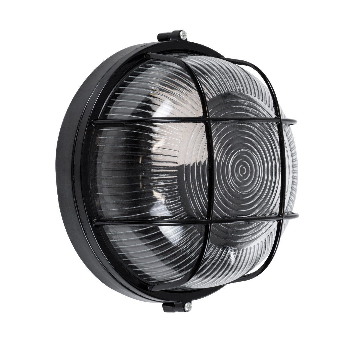GLOBOSTAR® BOATLIGHT 61586 Vintage Φωτιστικό Καραβοχελώνα Τοίχου & Οροφής με Ντουί 1 x E27 AC 220-240V Αδιάβροχο IP65 - Μαύρο Ματ - Μ17.5 x Π17.5 x Υ9cm - ledmania.gr