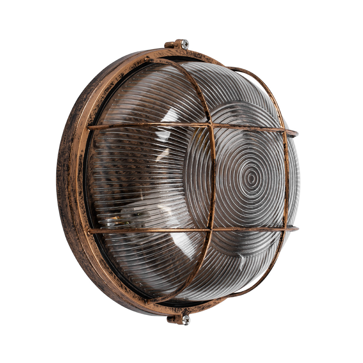 GLOBOSTAR® BOATLIGHT 61590 Vintage Φωτιστικό Καραβοχελώνα Τοίχου & Οροφής με Ντουί 2 x E27 AC 220-240V Αδιάβροχο IP65 - Χάλκινο Παλαιωμένο Εφέ Σκουριάς Ματ - Μ24 x Π24 x Υ11cm - ledmania.gr