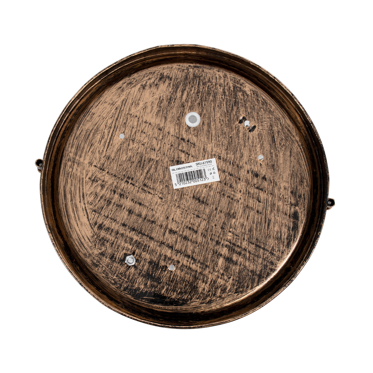 GLOBOSTAR® BOATLIGHT 61590 Vintage Φωτιστικό Καραβοχελώνα Τοίχου & Οροφής με Ντουί 2 x E27 AC 220-240V Αδιάβροχο IP65 - Χάλκινο Παλαιωμένο Εφέ Σκουριάς Ματ - Μ24 x Π24 x Υ11cm - ledmania.gr