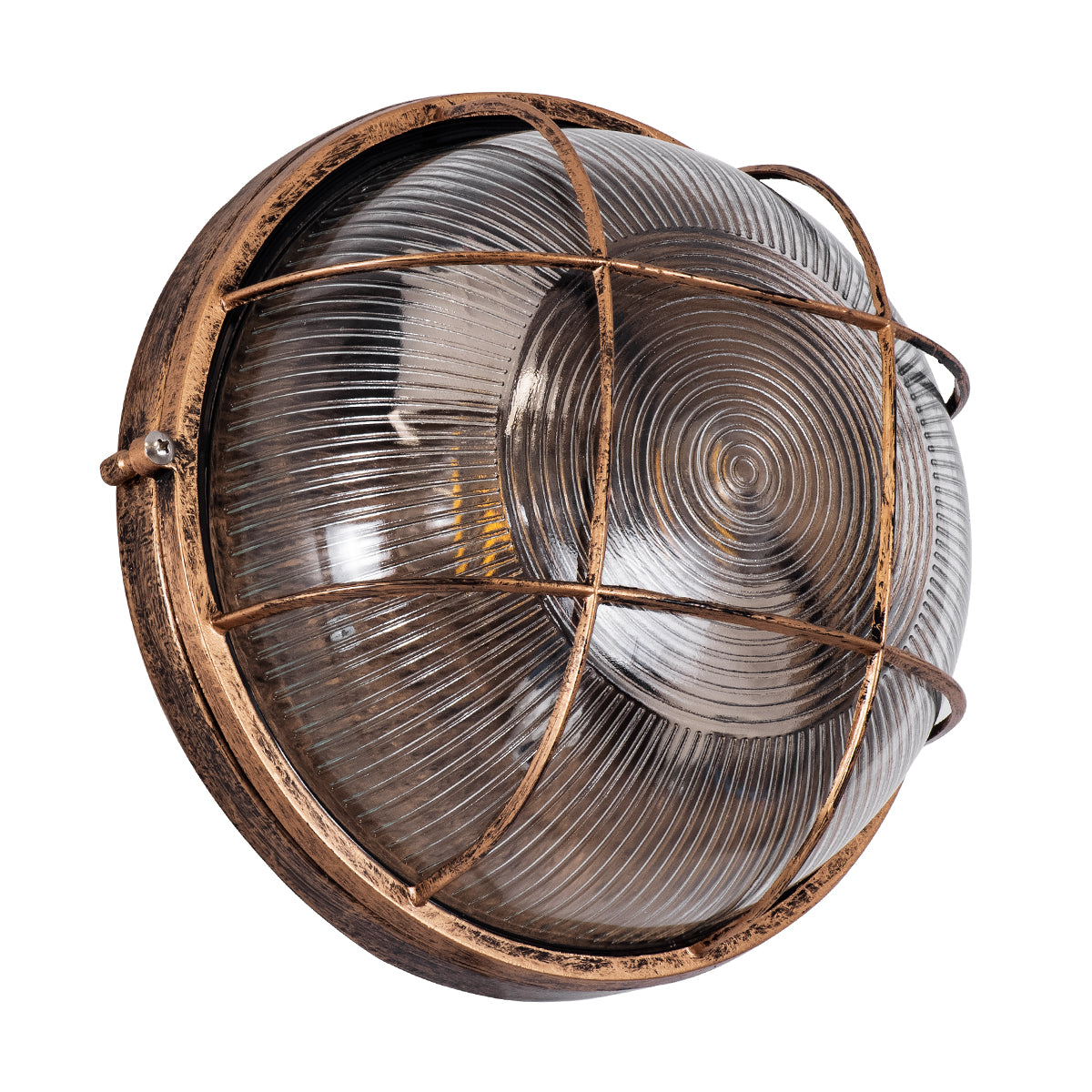 GLOBOSTAR® BOATLIGHT 61590 Vintage Φωτιστικό Καραβοχελώνα Τοίχου & Οροφής με Ντουί 2 x E27 AC 220-240V Αδιάβροχο IP65 - Χάλκινο Παλαιωμένο Εφέ Σκουριάς Ματ - Μ24 x Π24 x Υ11cm - ledmania.gr