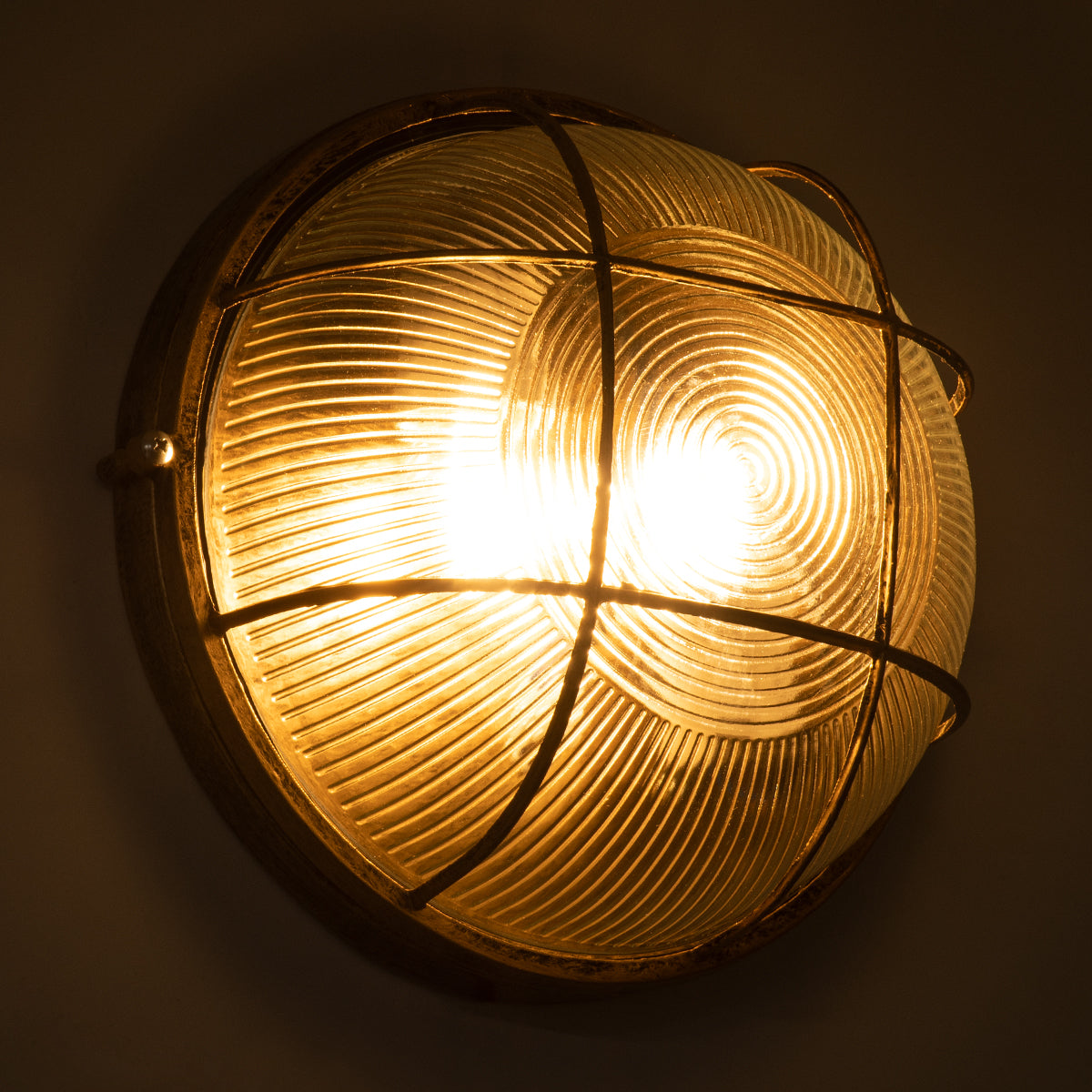 GLOBOSTAR® BOATLIGHT 61590 Vintage Φωτιστικό Καραβοχελώνα Τοίχου & Οροφής με Ντουί 2 x E27 AC 220-240V Αδιάβροχο IP65 - Χάλκινο Παλαιωμένο Εφέ Σκουριάς Ματ - Μ24 x Π24 x Υ11cm - ledmania.gr