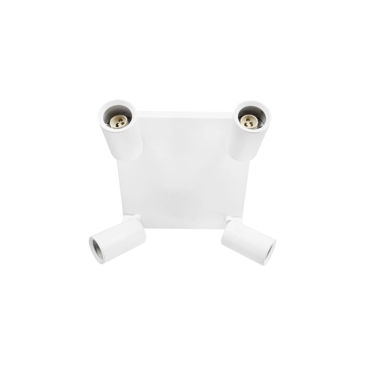 kelvo® SPOTA KLV-101-0147 Μοντέρνο Κινούμενο Φωτιστικό Σποτ Οροφής με Ντουί 4 x GU10 90° AC 220-240V IP20 - Λευκό Ματ - Μ26 x Π26 x Υ14cm - ledmania.gr