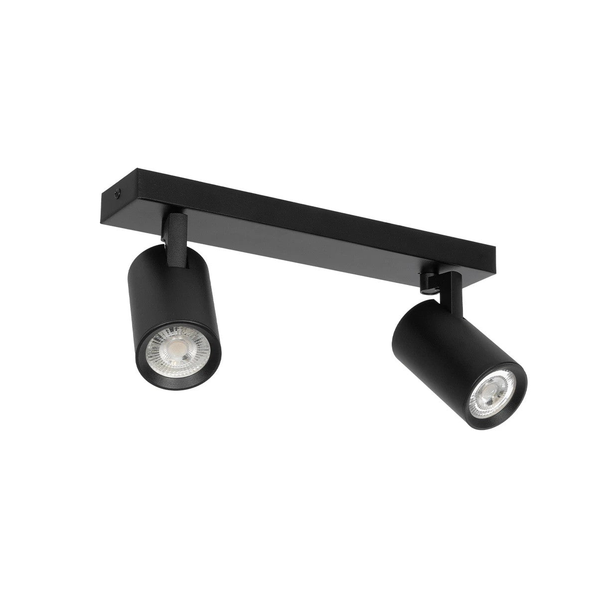 kelvo® SPOTA KLV-101-0136 Μοντέρνο Κινούμενο Φωτιστικό Σποτ Οροφής με Ντουί 2 x GU10 90° AC 220-240V IP20 - Μαύρο Ματ - Μ30 x Π6 x Υ14.5cm - ledmania.gr