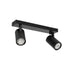 kelvo® SPOTA KLV-101-0136 Μοντέρνο Κινούμενο Φωτιστικό Σποτ Οροφής με Ντουί 2 x GU10 90° AC 220-240V IP20 - Μαύρο Ματ - Μ30 x Π6 x Υ14.5cm - ledmania.gr