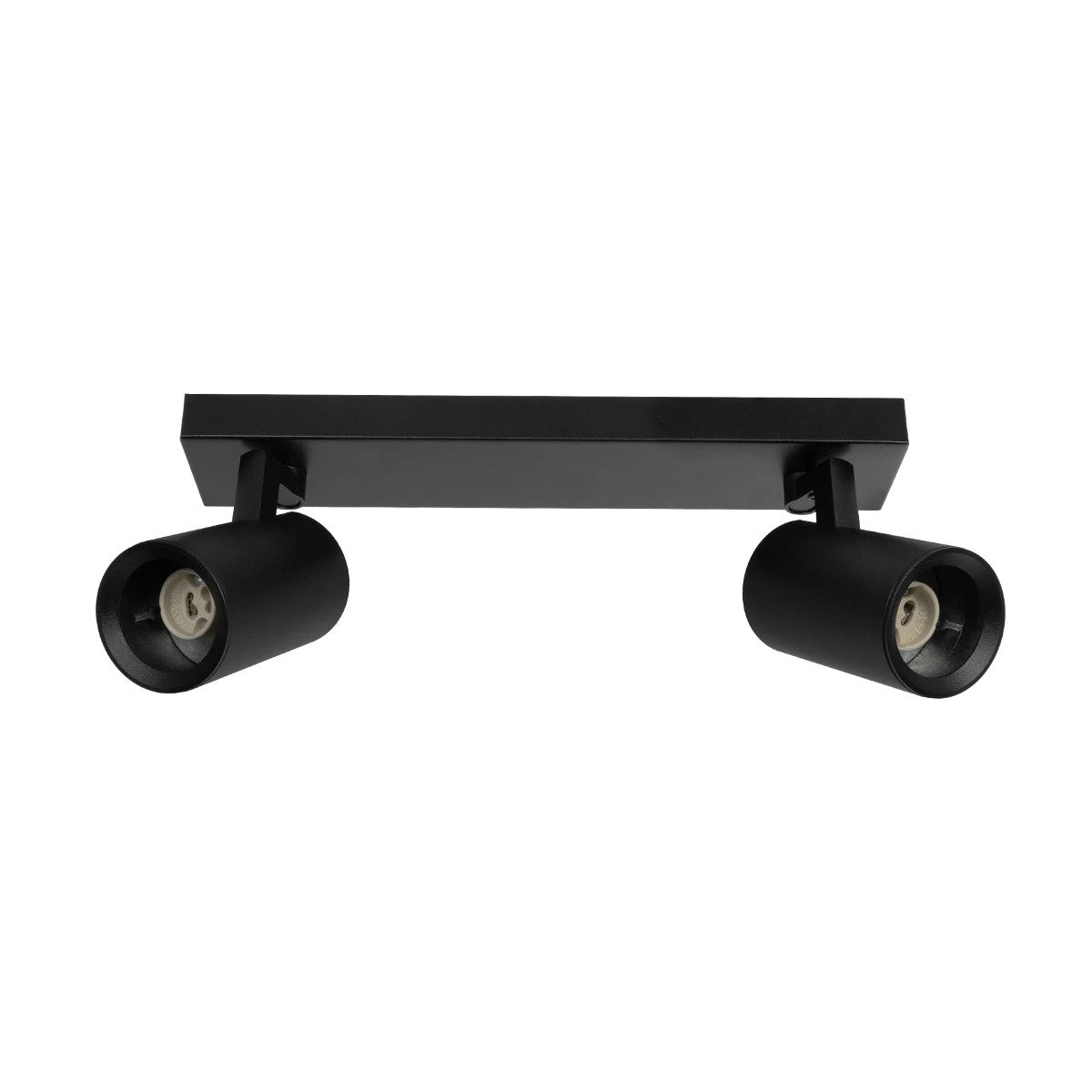 kelvo® SPOTA KLV-101-0136 Μοντέρνο Κινούμενο Φωτιστικό Σποτ Οροφής με Ντουί 2 x GU10 90° AC 220-240V IP20 - Μαύρο Ματ - Μ30 x Π6 x Υ14.5cm - ledmania.gr