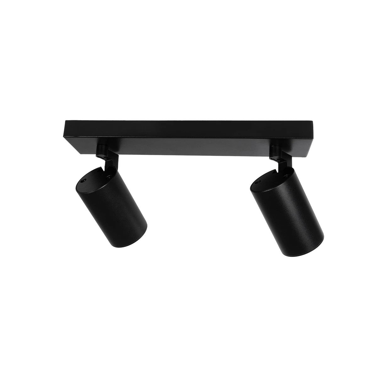 kelvo® SPOTA KLV-101-0136 Μοντέρνο Κινούμενο Φωτιστικό Σποτ Οροφής με Ντουί 2 x GU10 90° AC 220-240V IP20 - Μαύρο Ματ - Μ30 x Π6 x Υ14.5cm - ledmania.gr