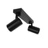 kelvo® SPOTA KLV-101-0136 Μοντέρνο Κινούμενο Φωτιστικό Σποτ Οροφής με Ντουί 2 x GU10 90° AC 220-240V IP20 - Μαύρο Ματ - Μ30 x Π6 x Υ14.5cm - ledmania.gr